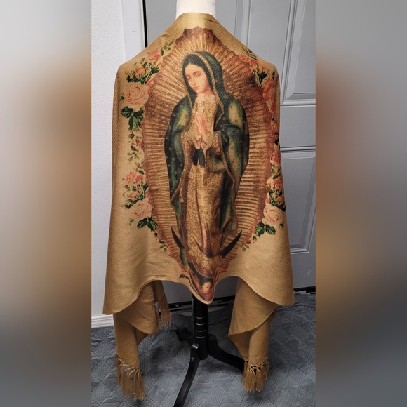 Virgen de Guadalupe Religious Rebozo,  shawl, pashmina,  scarf, chal - Picture 1 of 6